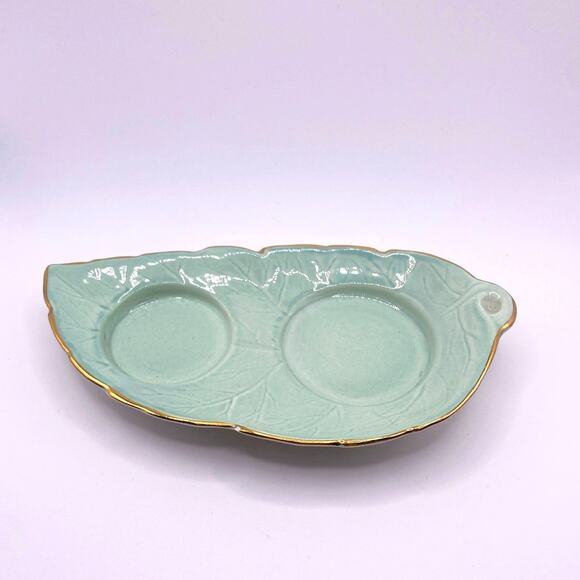 Royal Winton Golden Age Porcelain Green and Gold Plated Creamer and Sugar Set - Picture 2 of 8